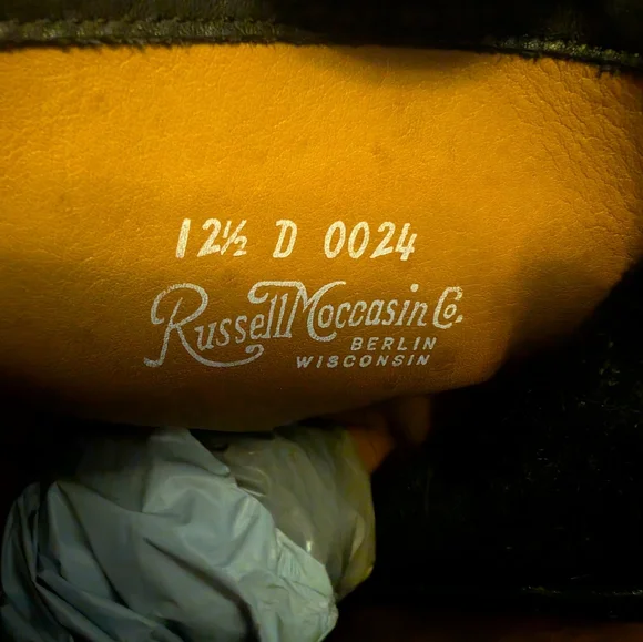 Russell Moccasin Black Leather Men's Boots 12.5 - Picture 5 of 9